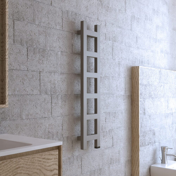 Wall Mounted Small Radiator With Towel Rail Reina Ashen Wall