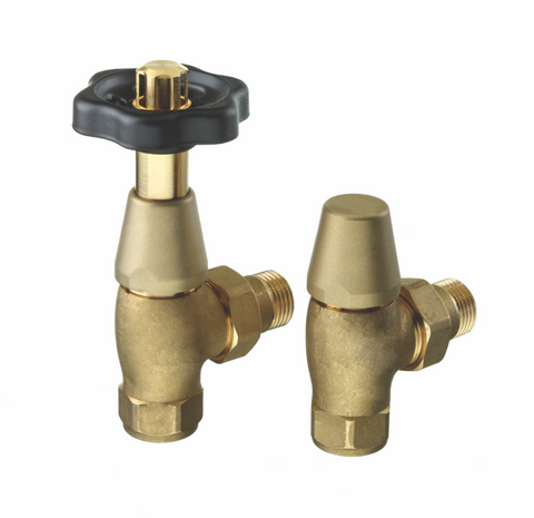 The Radiator Company Black & Brass Thermostatic Valves