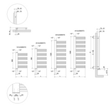 Cordivari Debby Designer Towel Rail Technical Diagram