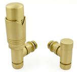 Modern Brushed Brass Thermostatic Valves - Angle