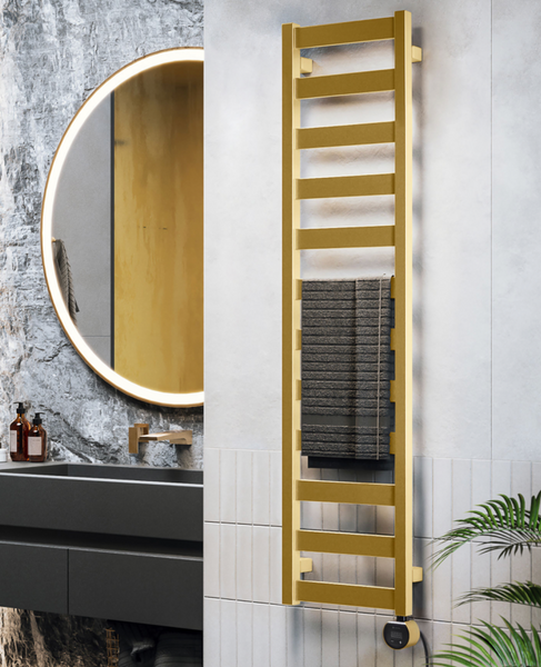 Terma Vivo Towel Rail with VEO (Electric)  Brass