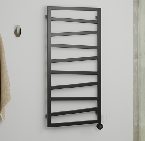 Terma Zigzag Designer Towel Rail with VEO (Electric) Heban Black