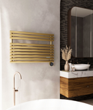 Terma Rolo Towel Rail with VEO (Electric) Brass