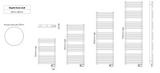 The Radiator Company Sitar Towel Rail Electric Technical Diagram