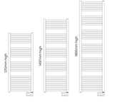 The Radiator Company Lupin (Chrome) Electric Only Towel Rail Diagram