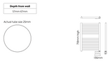 The Radiator Company Lupin (Chrome) Electric Only Towel Rail Diagram