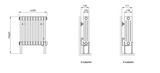 Zehnder Charleston (Horizontal) Electric Only (Welded on Feet) Technical Diagram