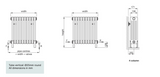 Zehnder Charleston Column Radiator Technical Diagram