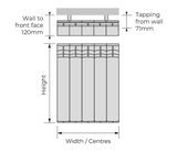 Caspian Royale Height 407mm Technical Diagram