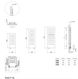 Cordivari Guily SL Designer Radiator Technical Diagram