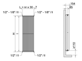 .Como (White) (Horizontal - Height 538mm) ** High BTU **
