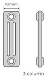 Milan (Horizontal) Bare Metal Lacquer - 4 column - (H)500mm