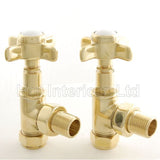Vintage Crosshead Rad Valves Angled Un-Lacquered Brass